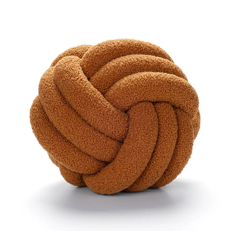 Hand-Knotted Ball Throw Pillow - Cozy Sheepskin