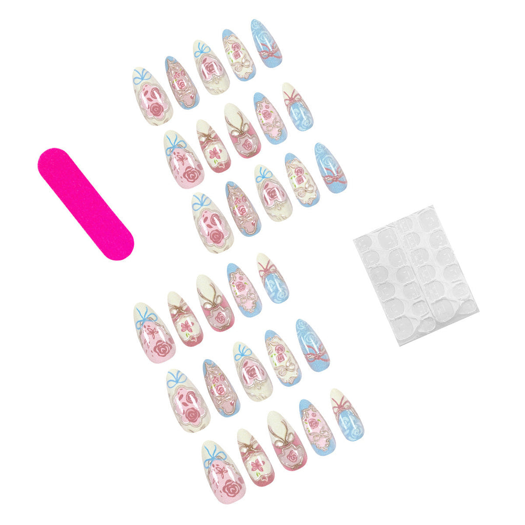 Handcrafted Floral Acrylic Press-On Nails