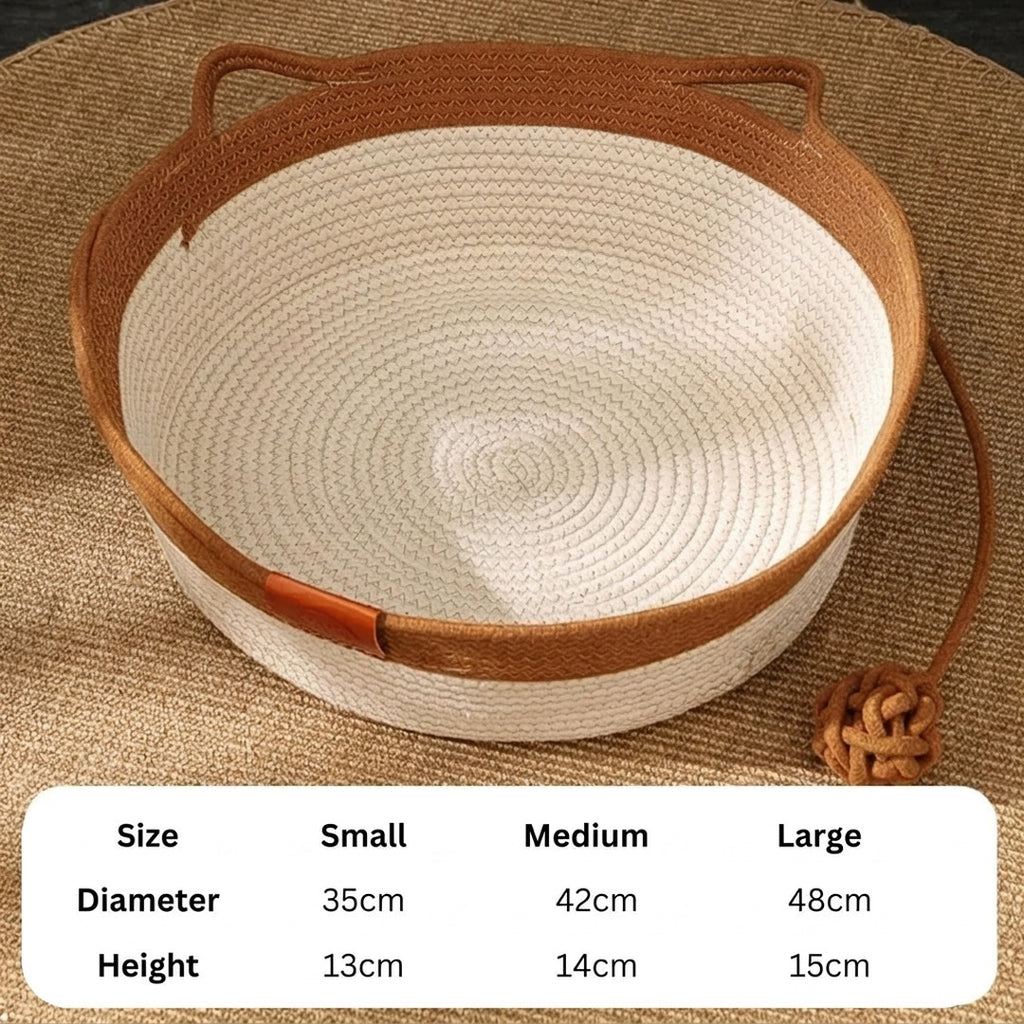 Handwoven Cotton Rope Cat Bed – DreamNest
