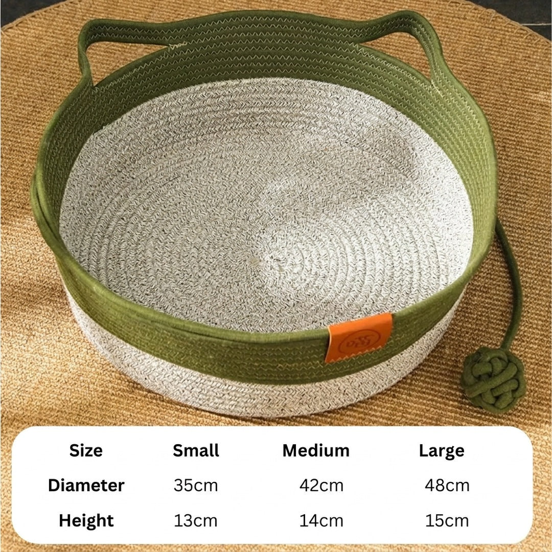 Handwoven Cotton Rope Cat Bed – DreamNest
