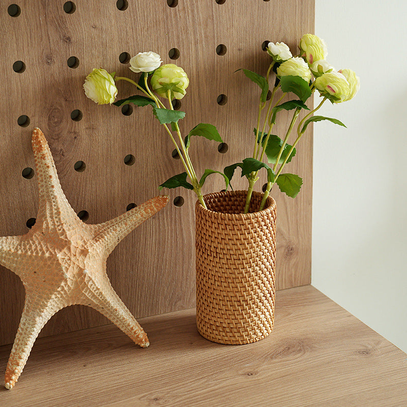 Handwoven decorative flower vase
