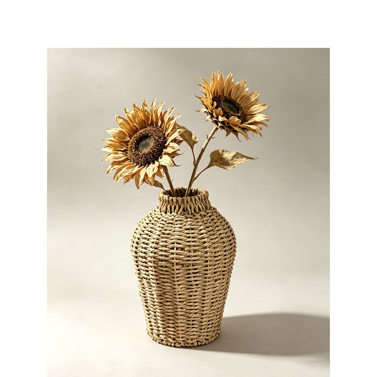 Handwoven Natural Fiber Flower Pot