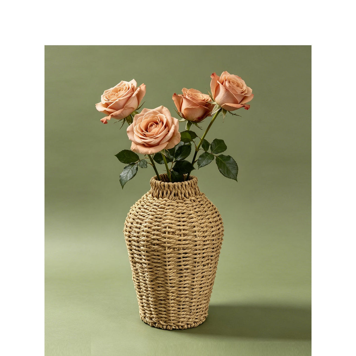 Handwoven Natural Fiber Flower Pot