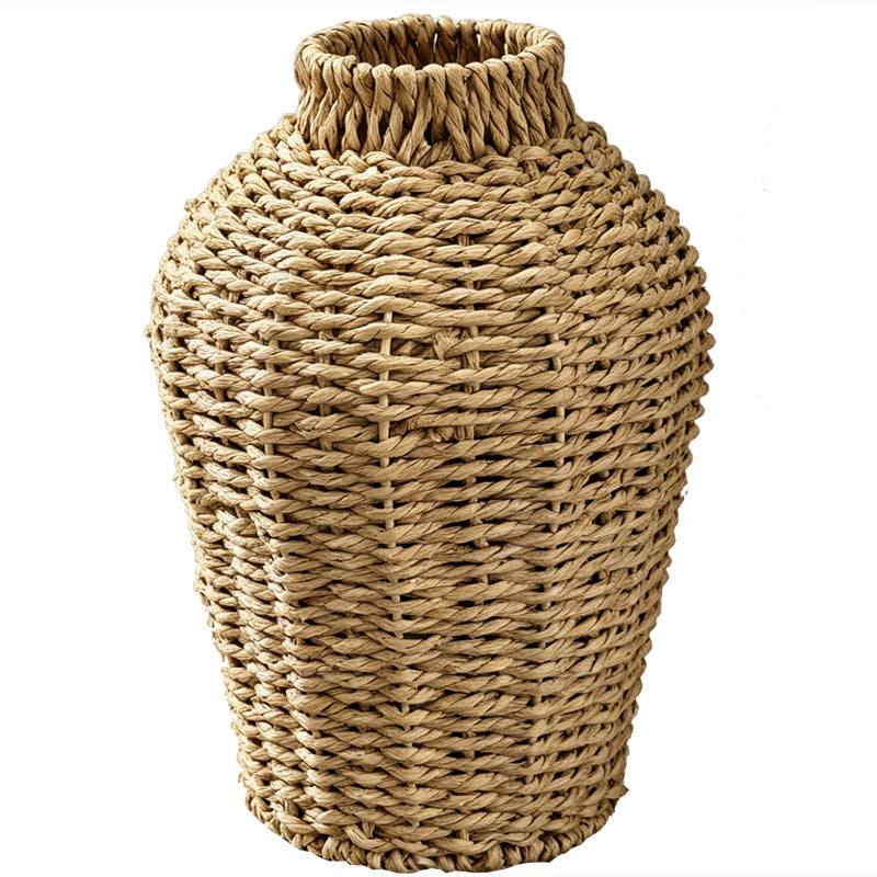Handwoven Natural Fiber Flower Pot