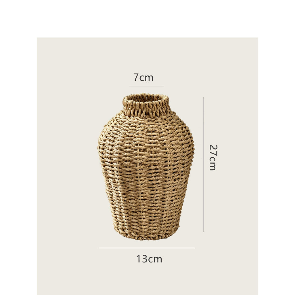 Handwoven Natural Fiber Flower Pot