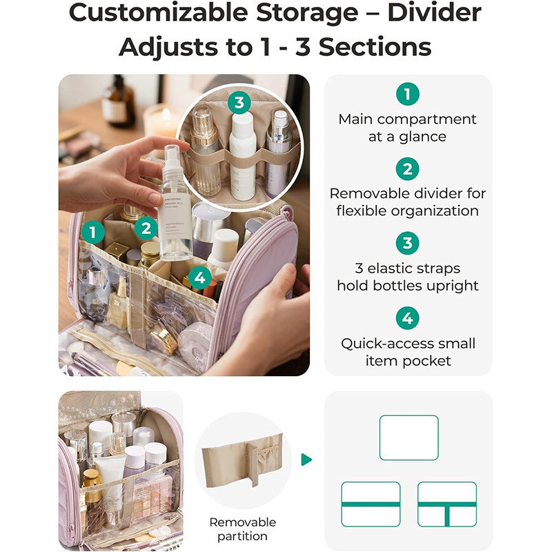 Hanging Cosmetic Organizer with Removable Hook