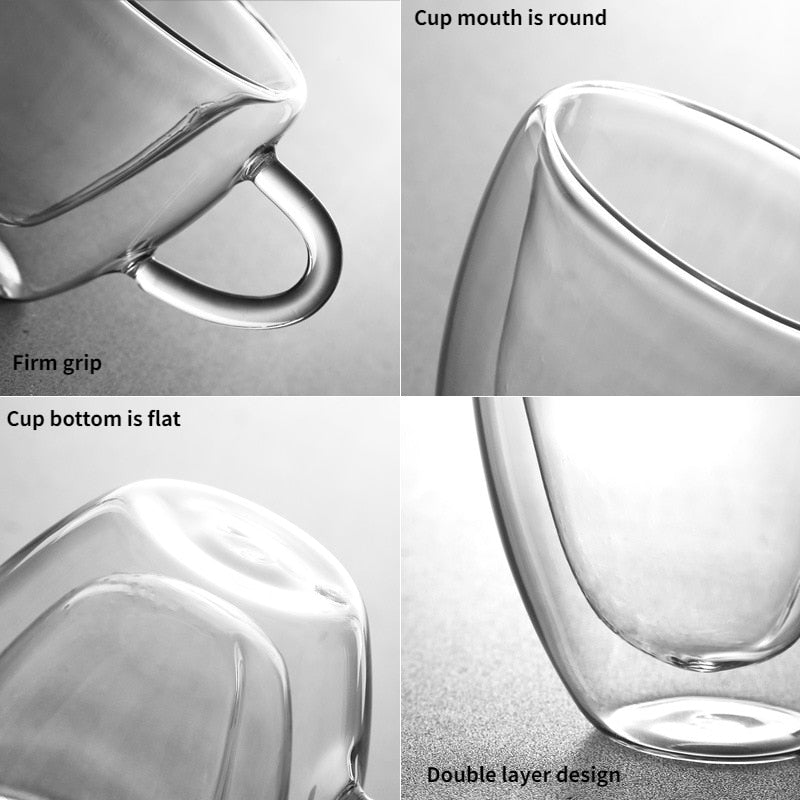 Heart-Shaped Double-Walled Glass Mug