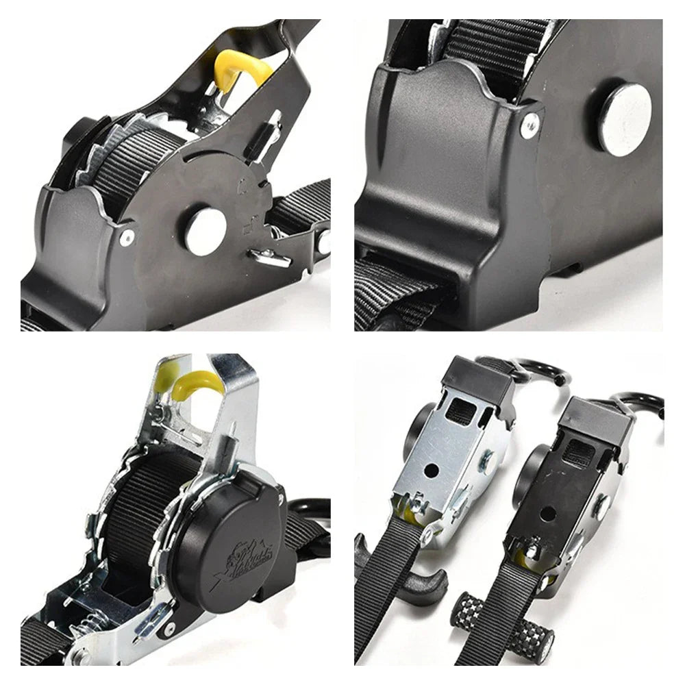 Heavy-Duty Auto Retractable Ratchet Straps for Secure Cargo
