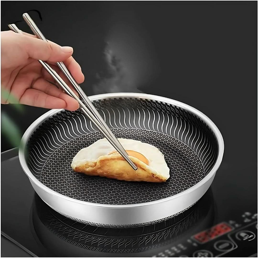 HexaPan Stainless Steel Non-Stick Frying Pan with Hexagonal Design
