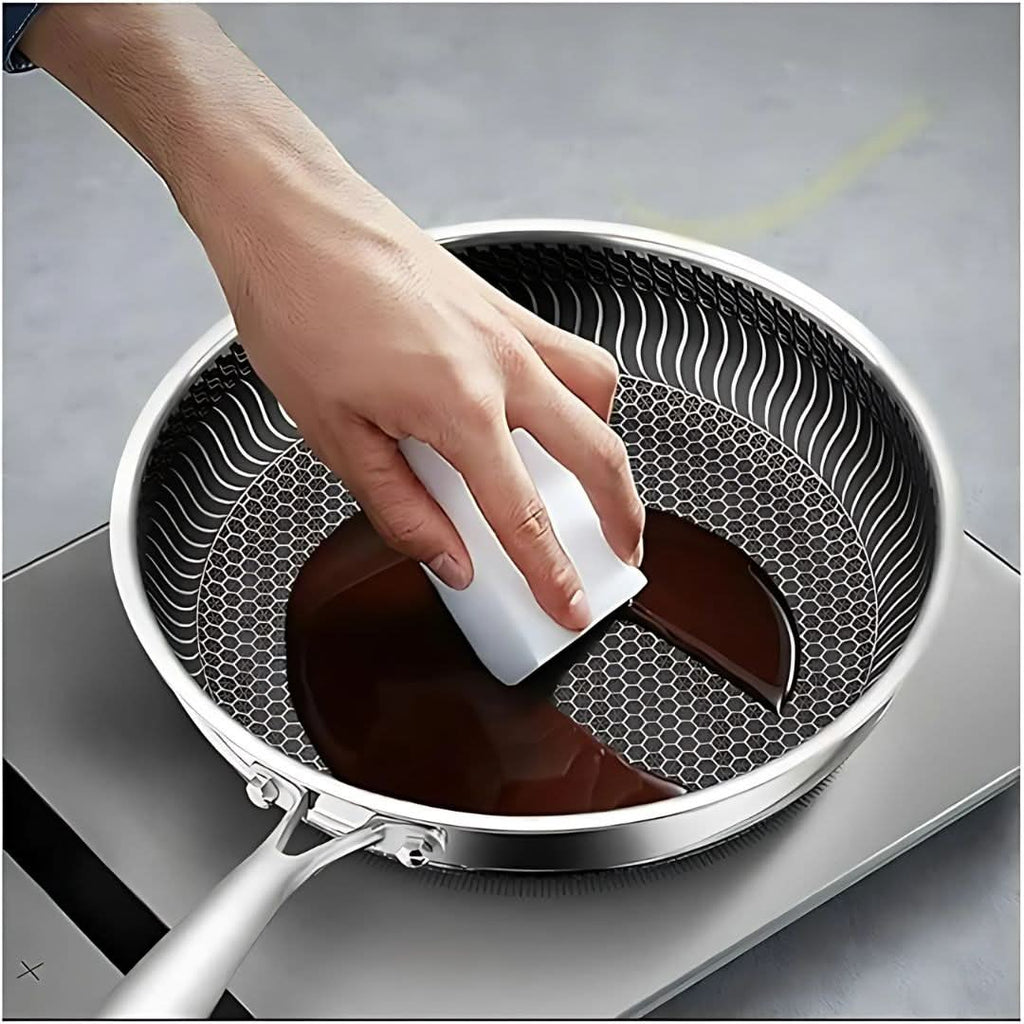 HexaPan Stainless Steel Non-Stick Frying Pan with Hexagonal Design