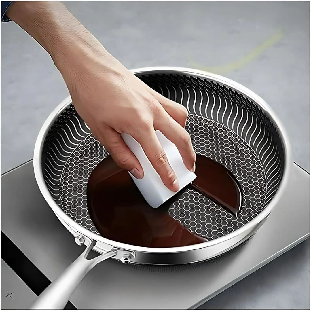 HexaPan Stainless Steel Non-Stick Frying Pan with Hexagonal Design