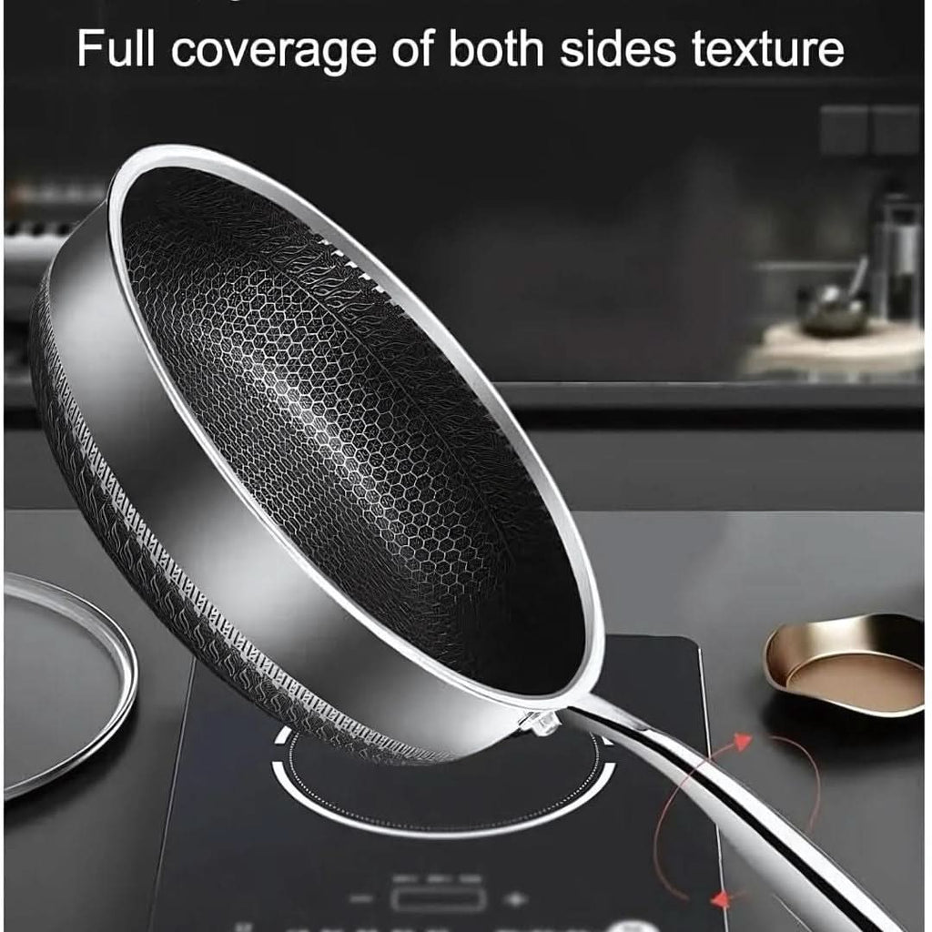 HexaPan Stainless Steel Non-Stick Frying Pan with Hexagonal Design