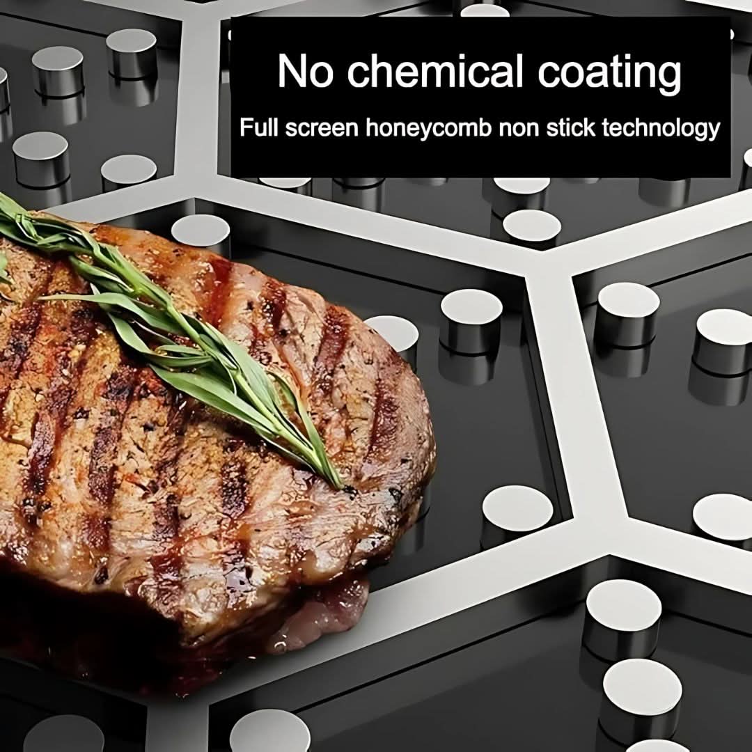 HexaPan Stainless Steel Non-Stick Frying Pan with Hexagonal Design