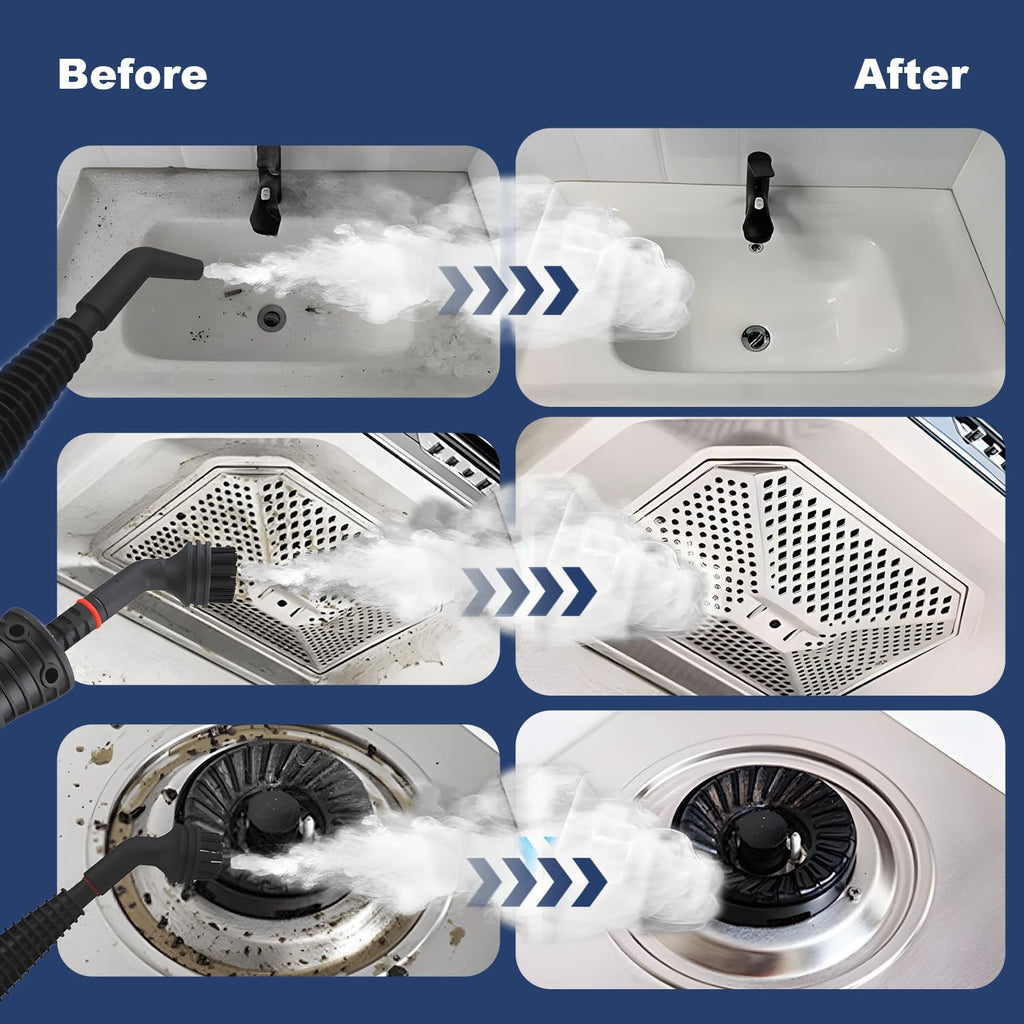High-Pressure Handheld Steam Cleaner with 9-Piece Accessory Kit