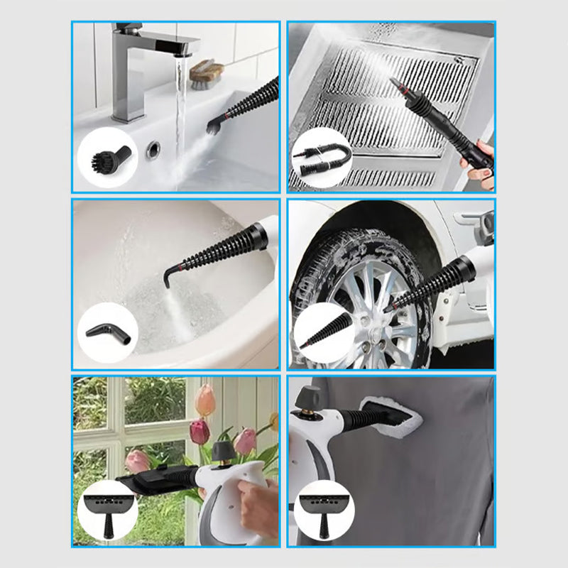High-Pressure Steam Cleaner with 8 Accessories