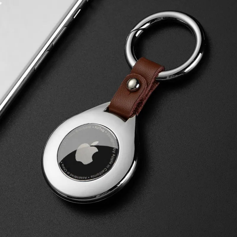 High-Quality Leather Metal Pendant Protective Case for Apple Airtags