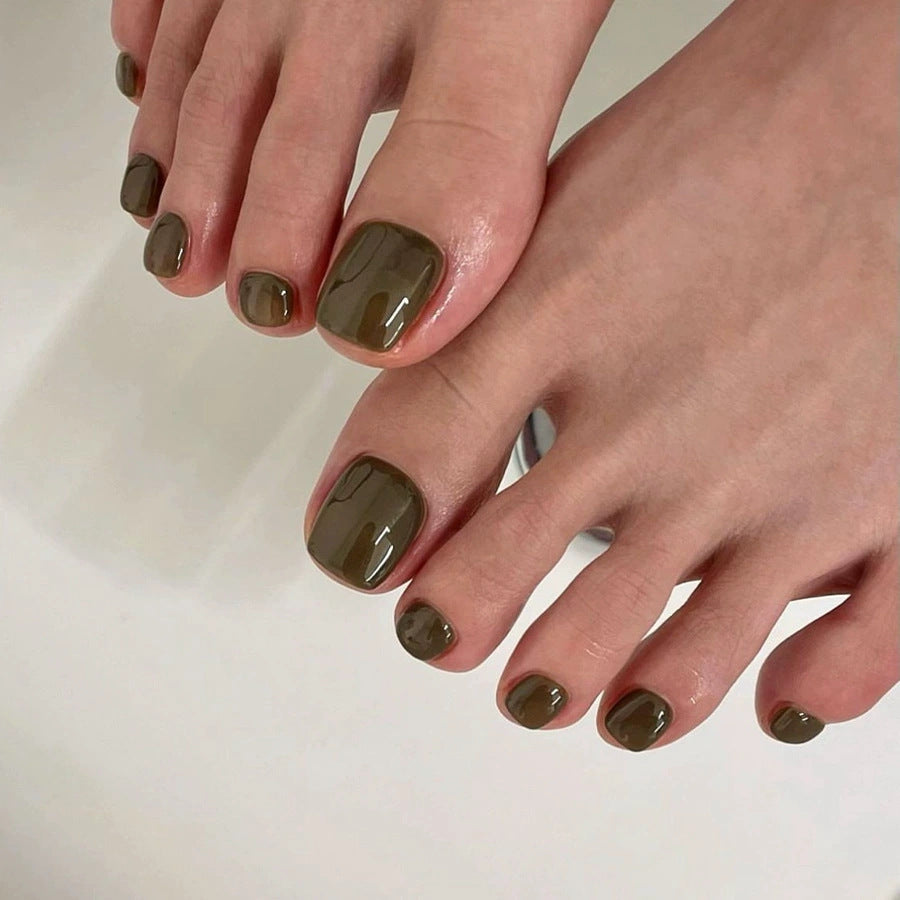 Holographic Glitter Press-On Toenail Set