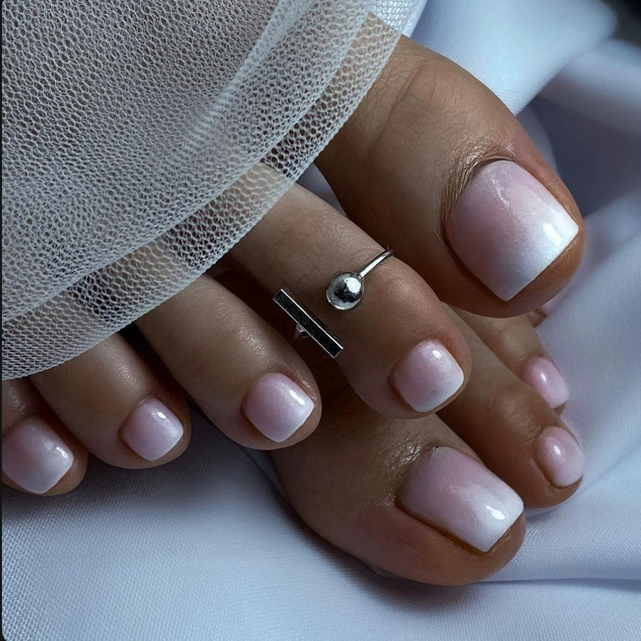 Holographic Glitter Press-On Toenail Set