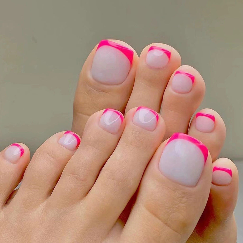 Holographic Glitter Press-On Toenail Set
