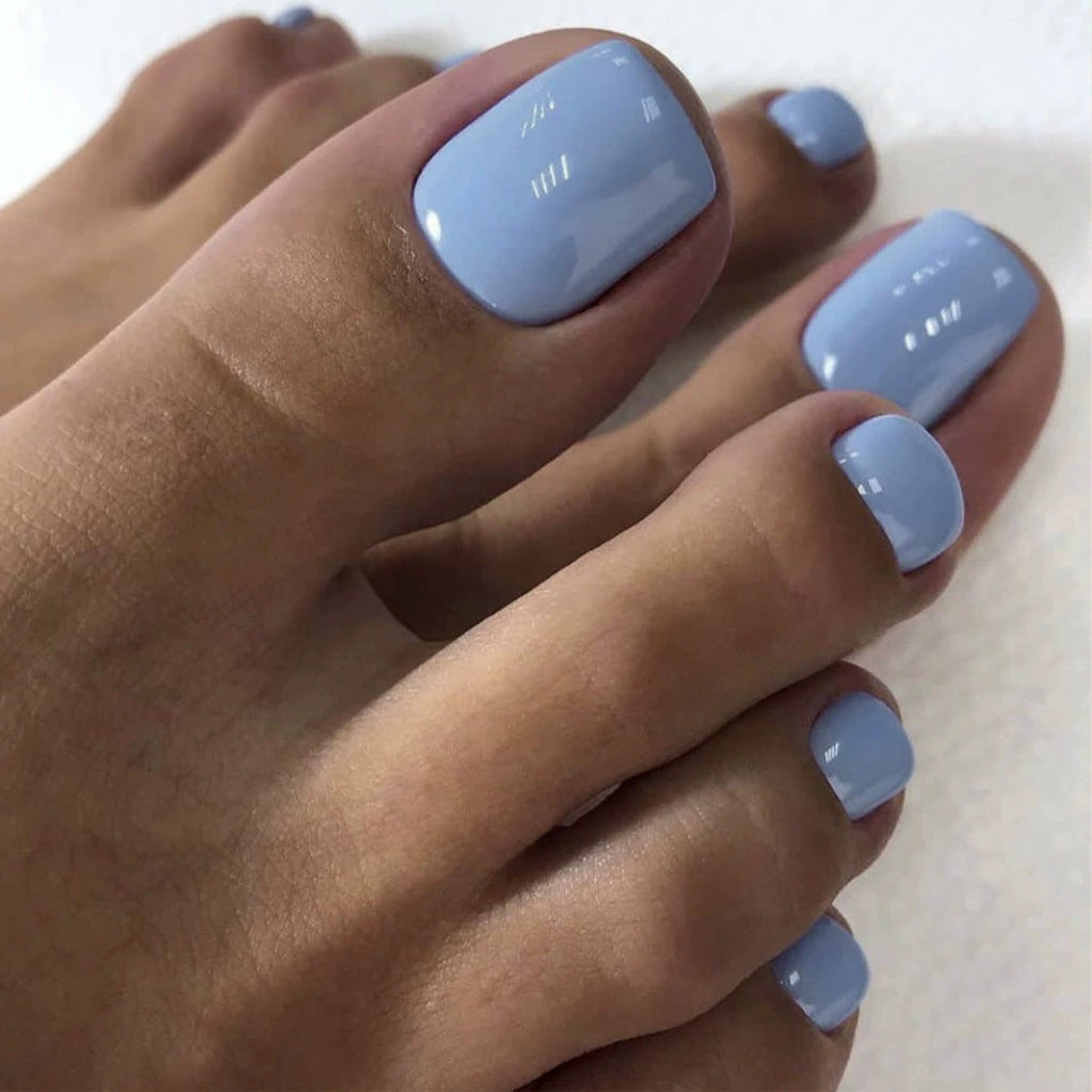 Holographic Glitter Press-On Toenail Set