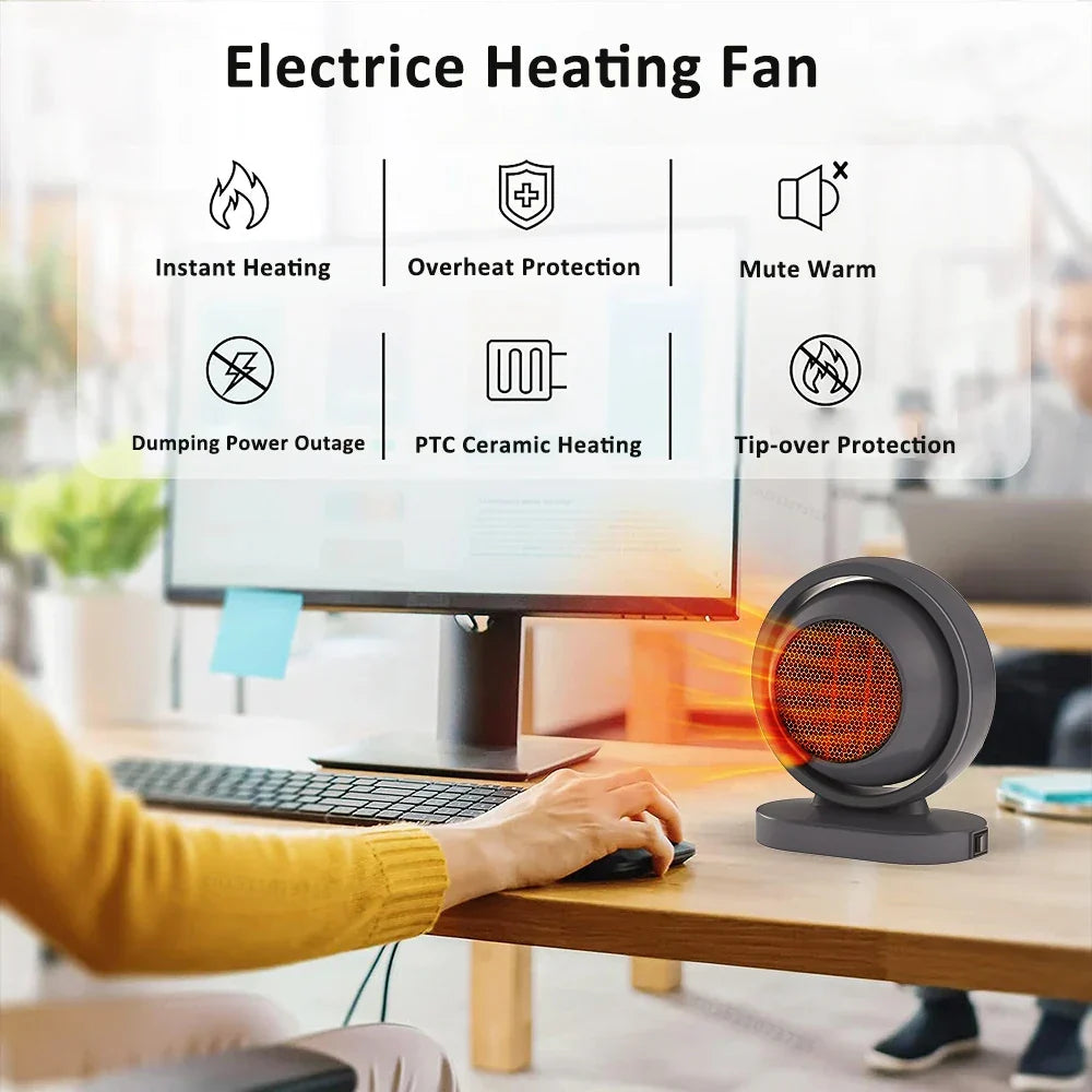 HotAir Mini PTC Heater – 380W Portable Space Heater with Overheat Protection