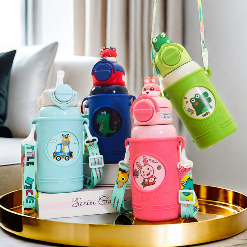 Insulated Water Bottle with Cute Frog Design
