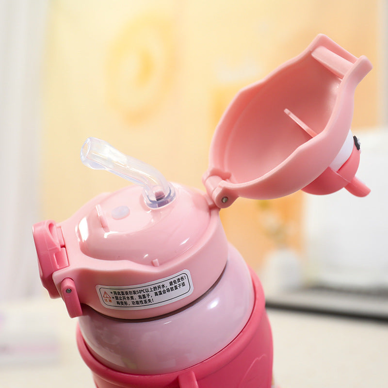Insulated Water Bottle with Cute Frog Design