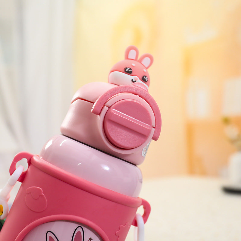 Insulated Water Bottle with Cute Frog Design
