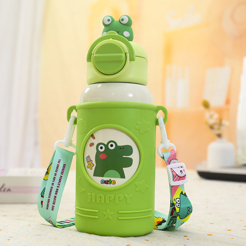 Insulated Water Bottle with Cute Frog Design