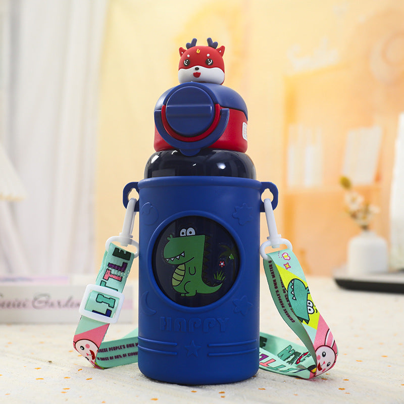 Insulated Water Bottle with Cute Frog Design