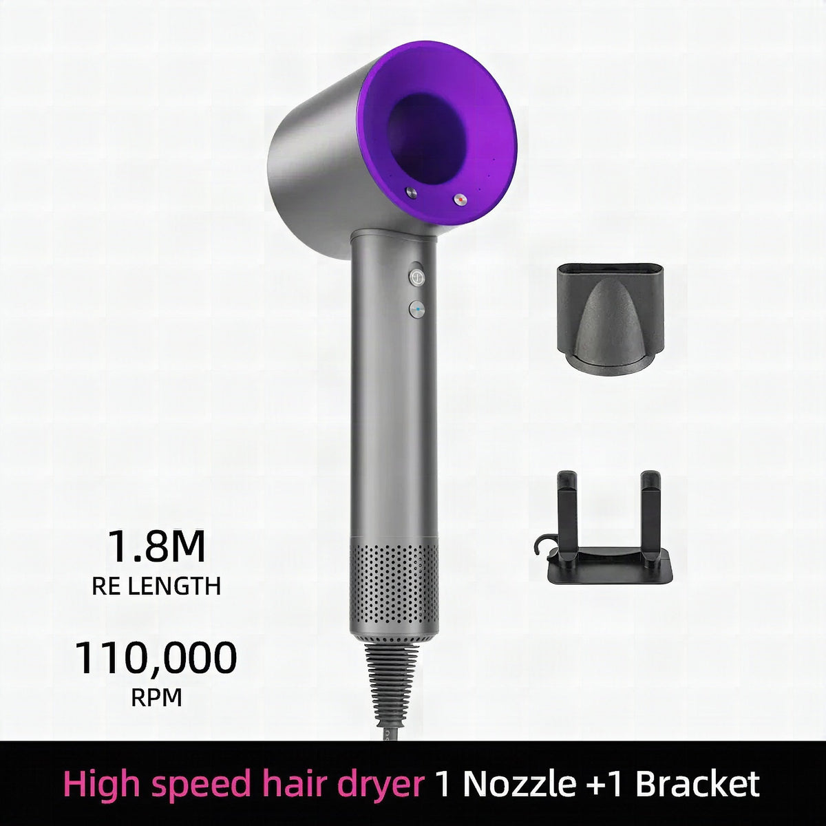 Ionic Hair Dryer with 200 Million Negative Ions and Smart Temperature Control