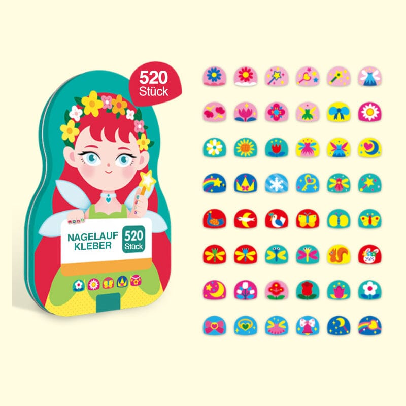 Kids' Nail Sticker Set – 520 Pieces