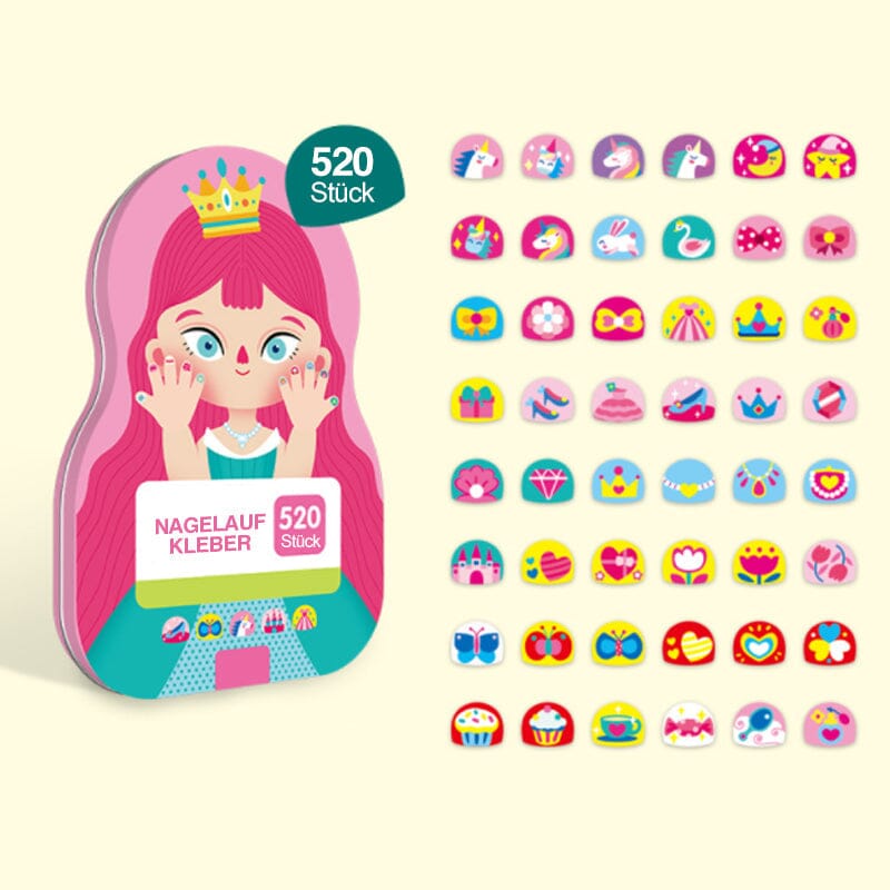 Kids' Nail Sticker Set – 520 Pieces