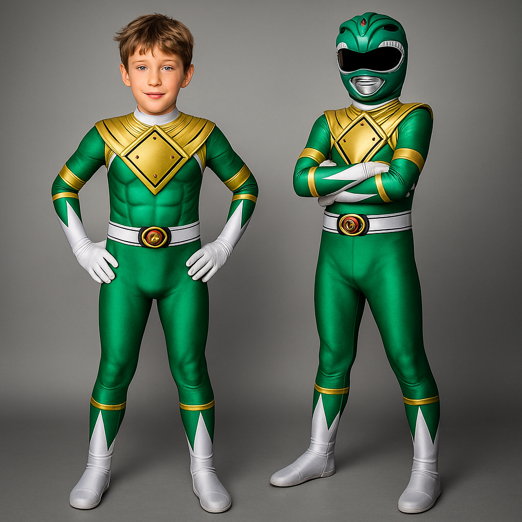 Kids Superhero Costume with Mask – Stretchy Full-Body Jumpsuit for Halloween & Dress-Up