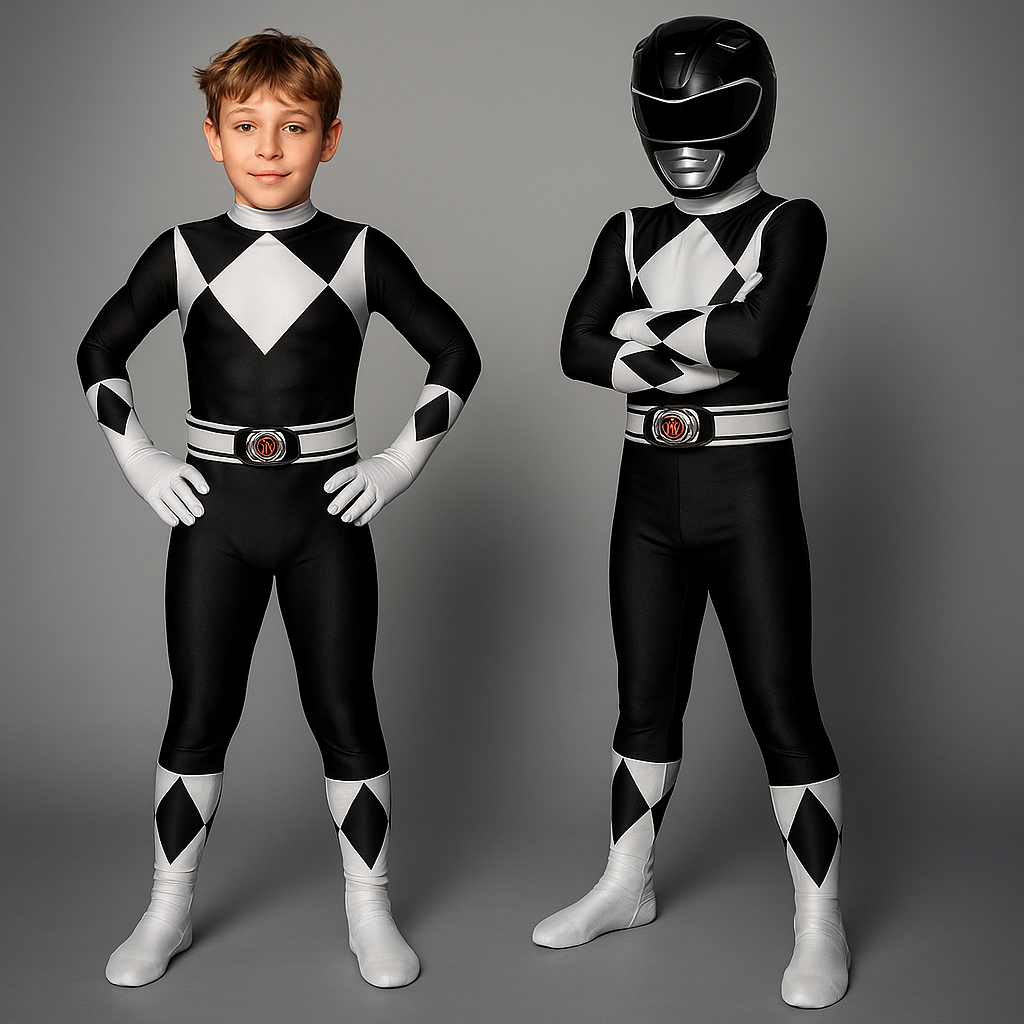 Kids Superhero Costume with Mask – Stretchy Full-Body Jumpsuit for Halloween & Dress-Up