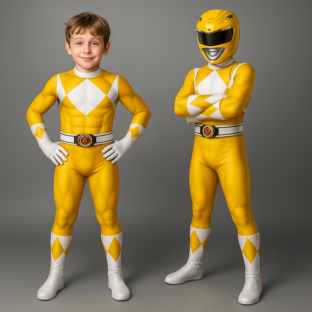 Kids Superhero Costume with Mask – Stretchy Full-Body Jumpsuit for Halloween & Dress-Up