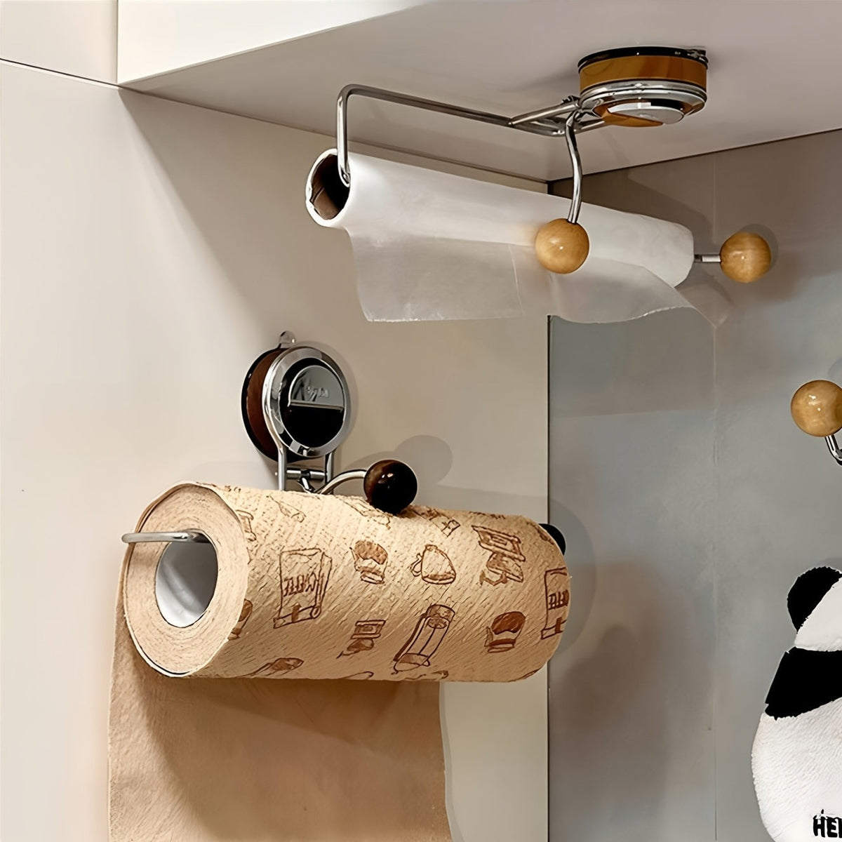 KitchenGrip Roll Holder – Stainless Steel Paper Towel Holder with Suction Cup