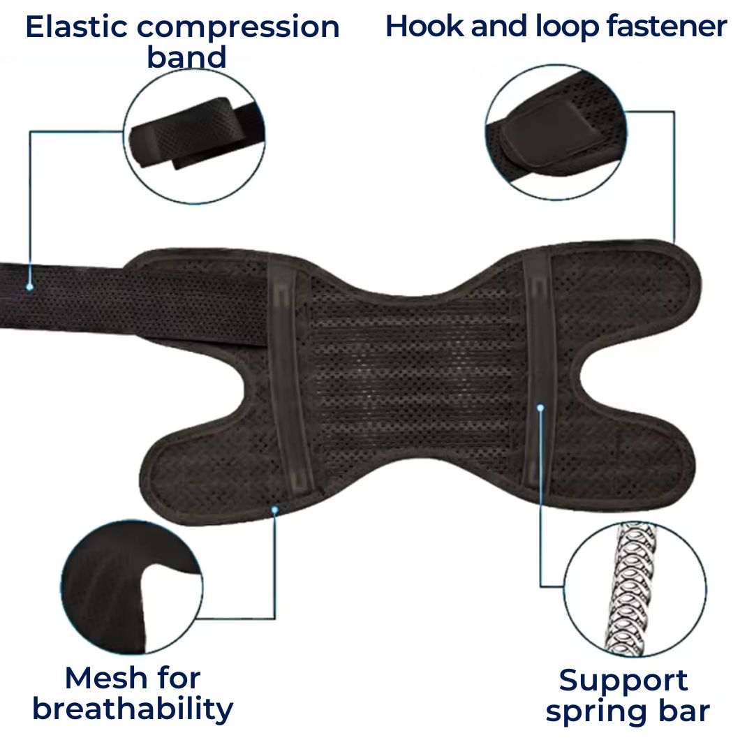 Knee Pads for Pain Relief with Compression Springs & Adjustable Tension Strap