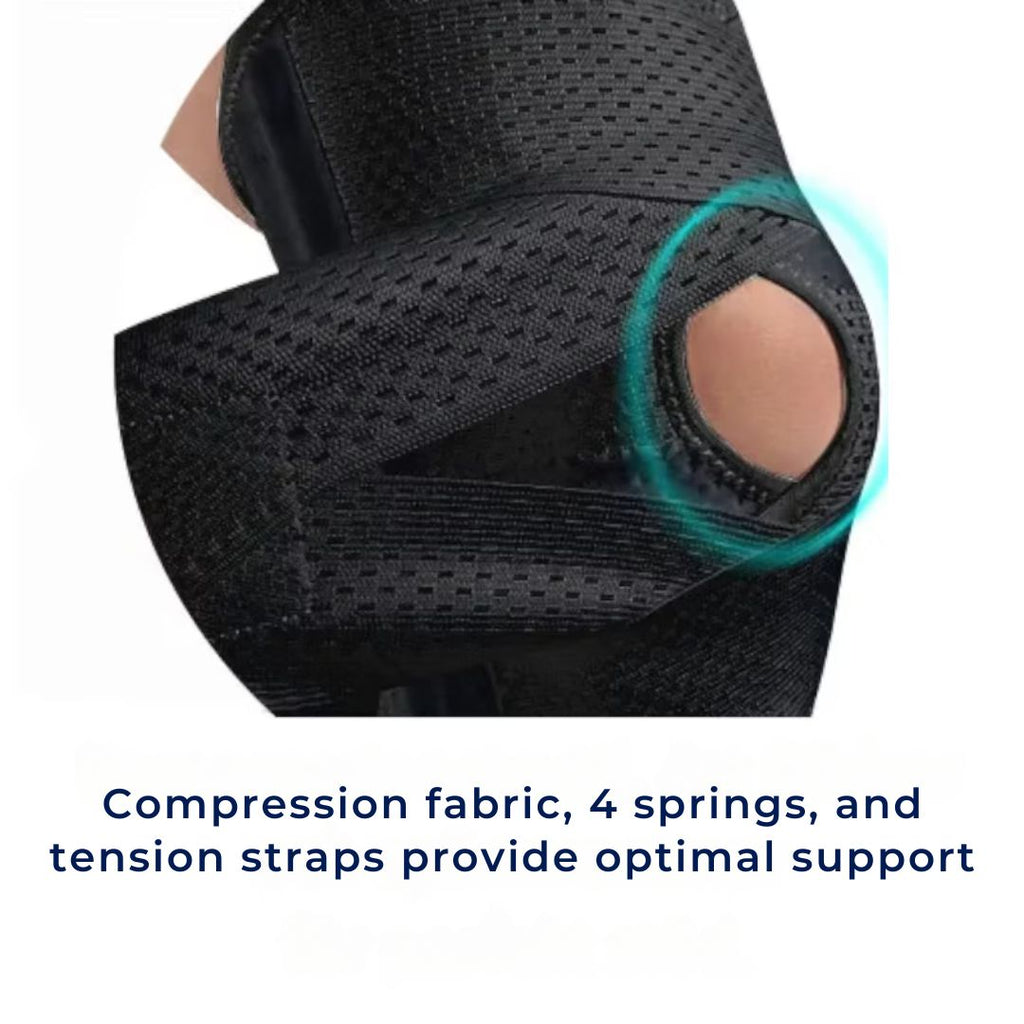 Knee Pads for Pain Relief with Compression Springs & Adjustable Tension Strap