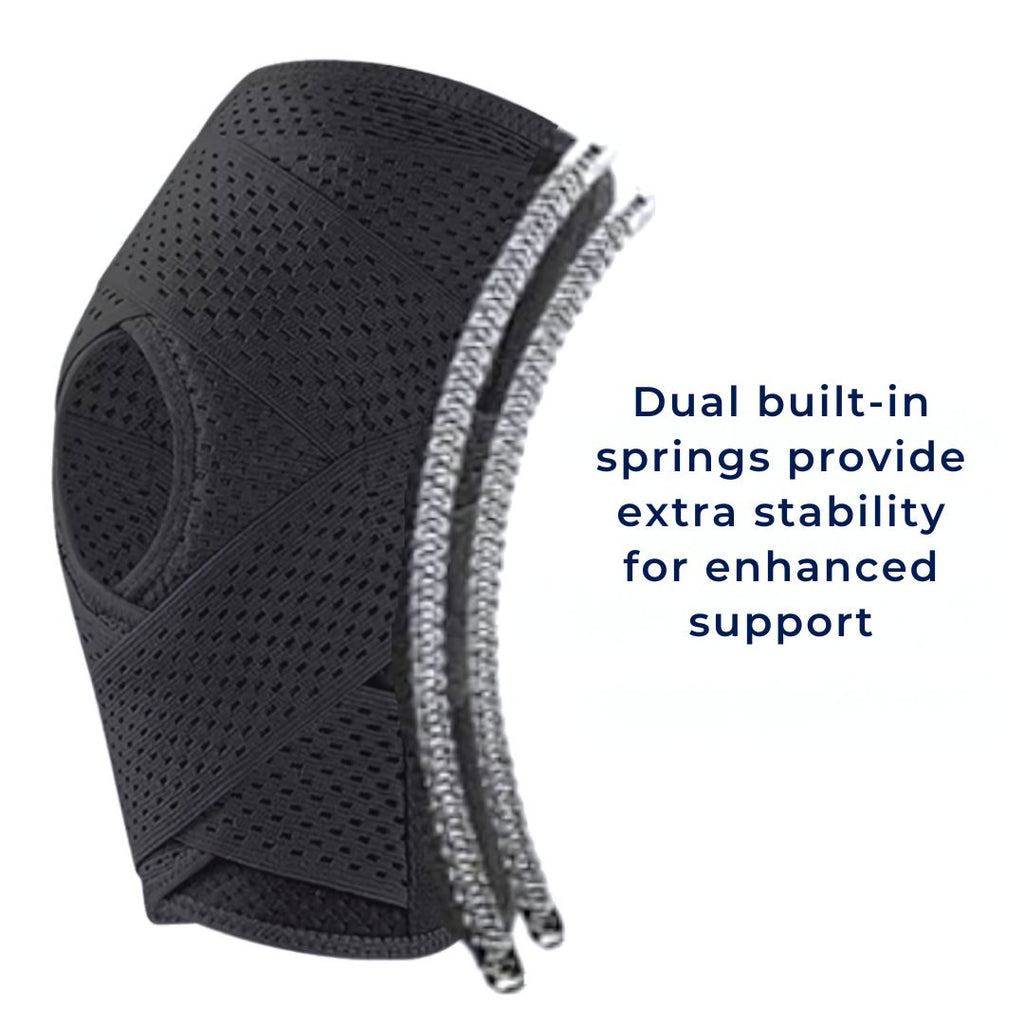 Knee Pads for Pain Relief with Compression Springs & Adjustable Tension Strap