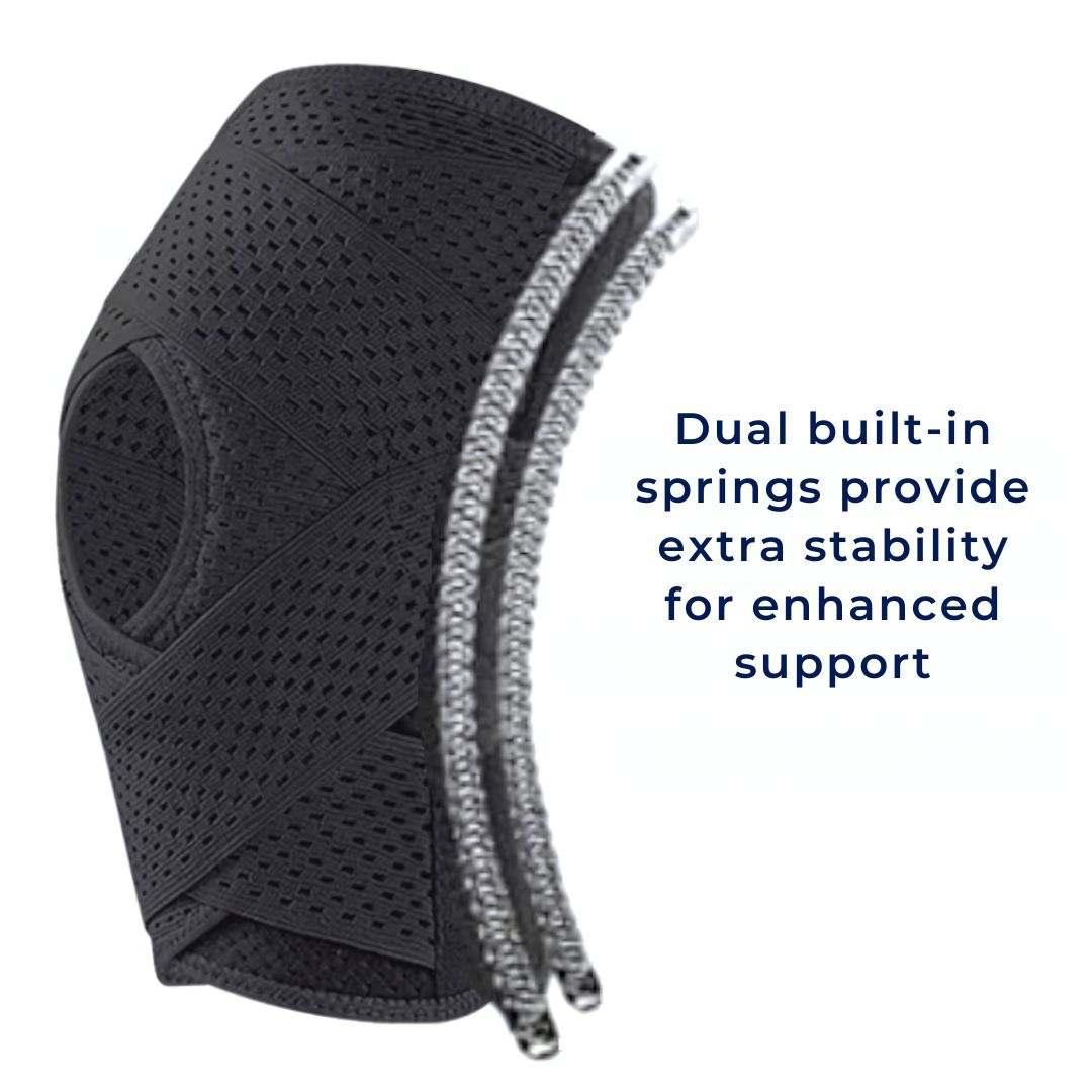 Knee Pads for Pain Relief with Compression Springs & Adjustable Tension Strap