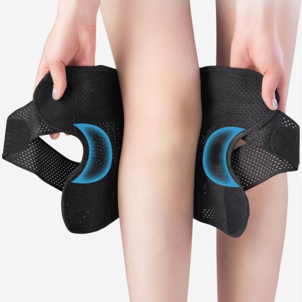 Knee Pads for Pain Relief with Compression Springs & Adjustable Tension Strap