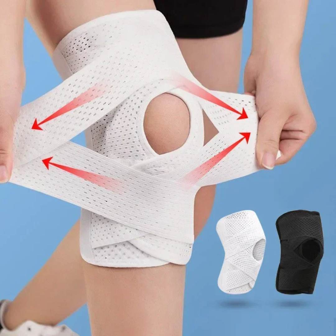 Knee Pads for Pain Relief with Compression Springs & Adjustable Tension Strap