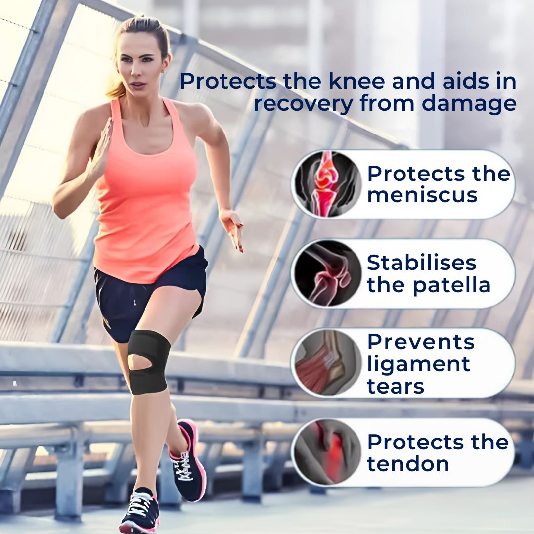 Knee Pads for Pain Relief with Compression Springs & Adjustable Tension Strap