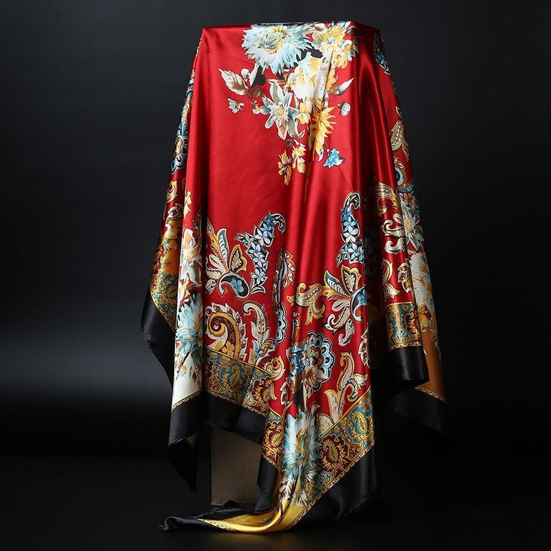 Large Square Silk Scarf – Versatile Everyday Accessory