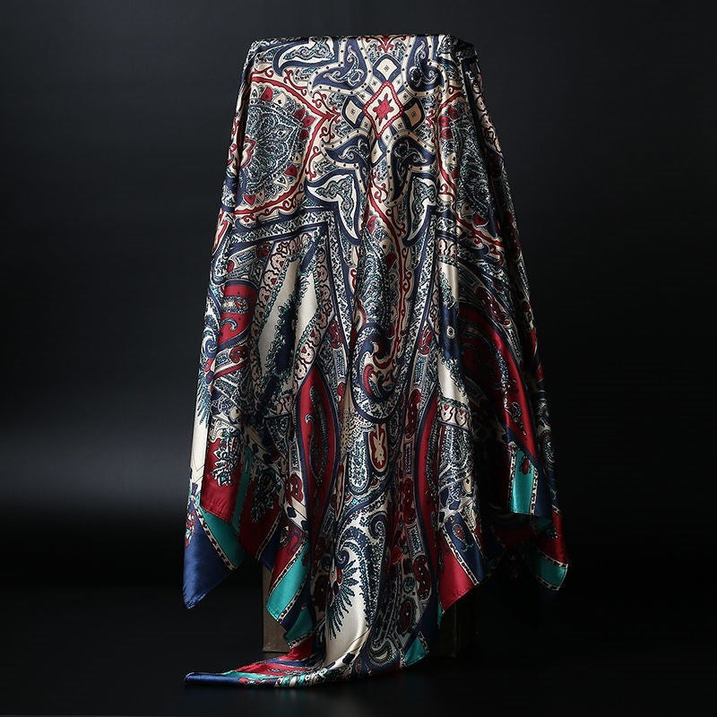 Large Square Silk Scarf – Versatile Everyday Accessory