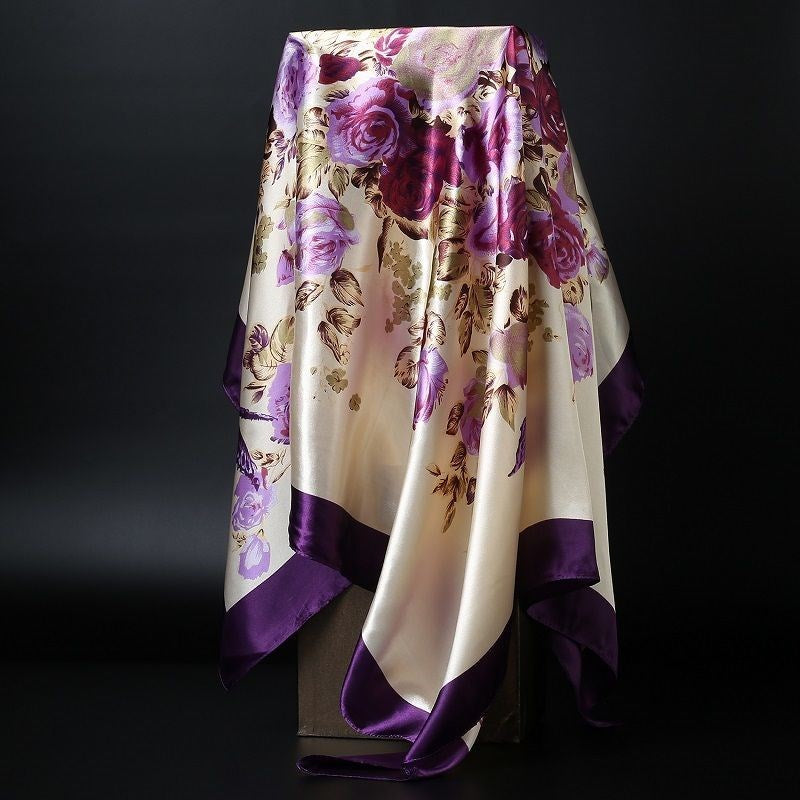 Large Square Silk Scarf – Versatile Everyday Accessory