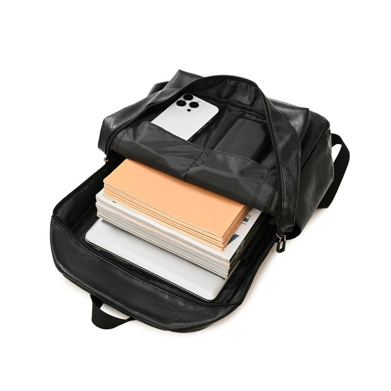 Leather laptop backpack, premium leather, fits 15" laptop, padded straps