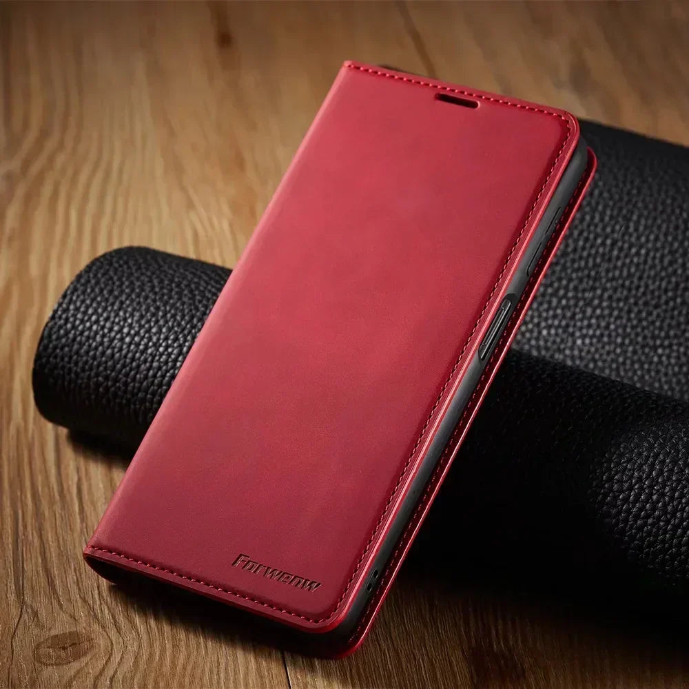 Leather Magnetic Case for Samsung Phones: Chic Protection