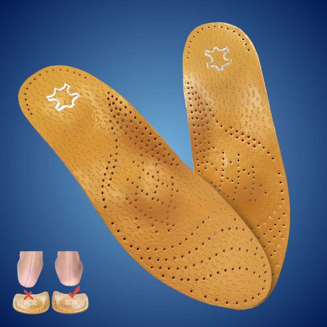 LeatherGuard Orthopedic Leather Shoe Insole | Shock Absorption - Arch Support - Comfortable Insole - Foot Pain Relief - 